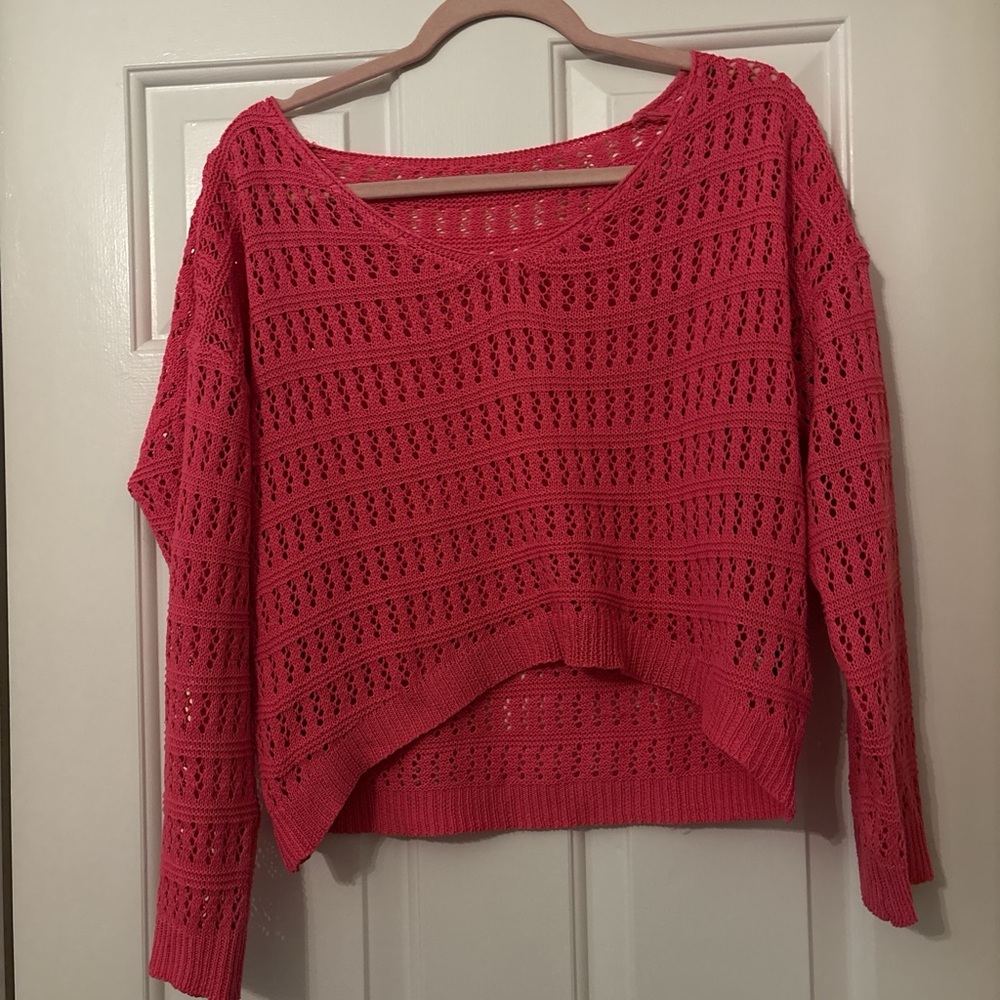 SHEIN Pink Knit Swim Coverup